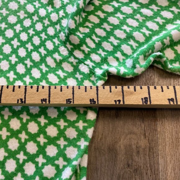 Charter Club Green Geometric Button Front Lightweight Cardigan Size Small - Picture 5 of 7